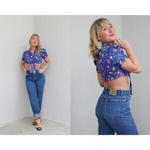 1990's Vintage Lee Scovill Zipper High Waist Jeans ~ Women's SM MD 28" 30" Waist